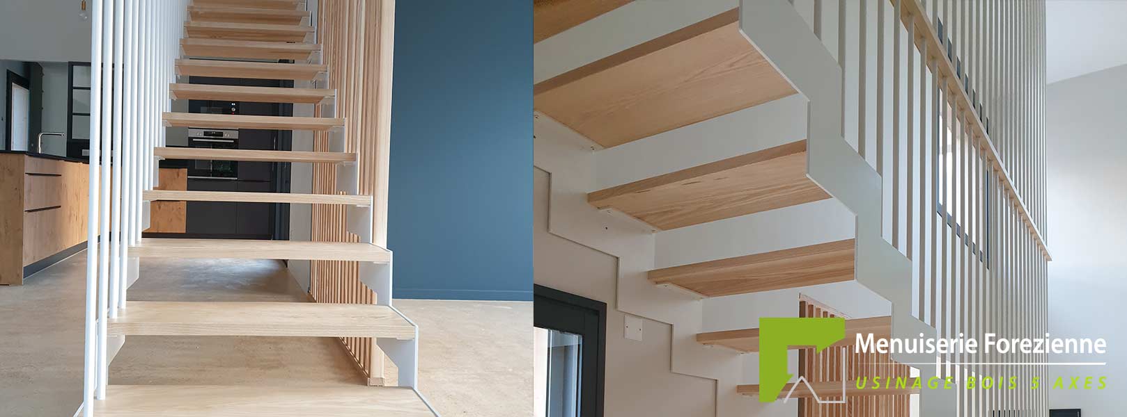 Fabrication d'escalier mixte bois et métal