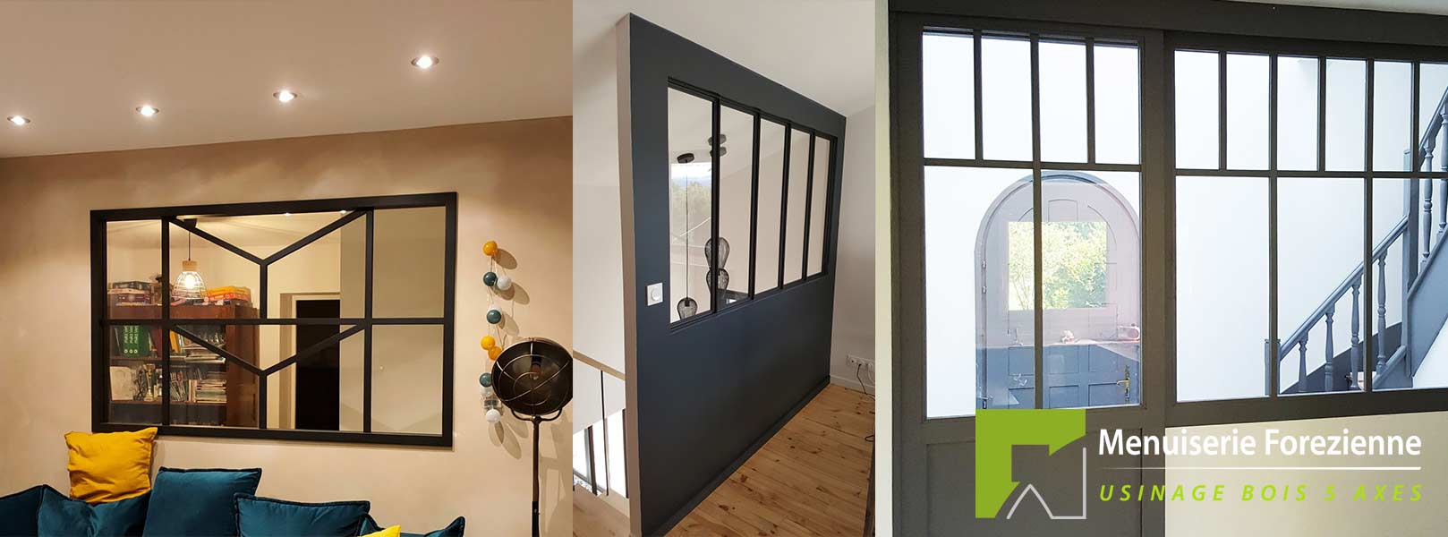 Fabication de verrières pour délimiter l'espace cuisine et l'espace salon