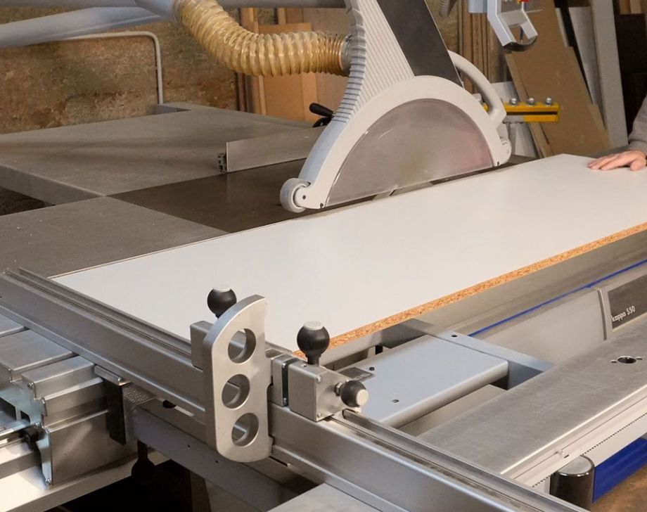 Vue du guide avec butée de réglage en aluminium