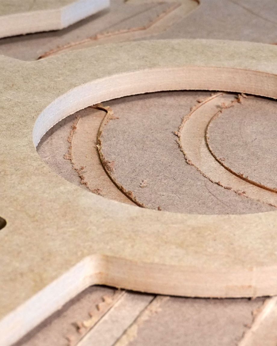 Pièce finie apès usinage d'une forme circulaire